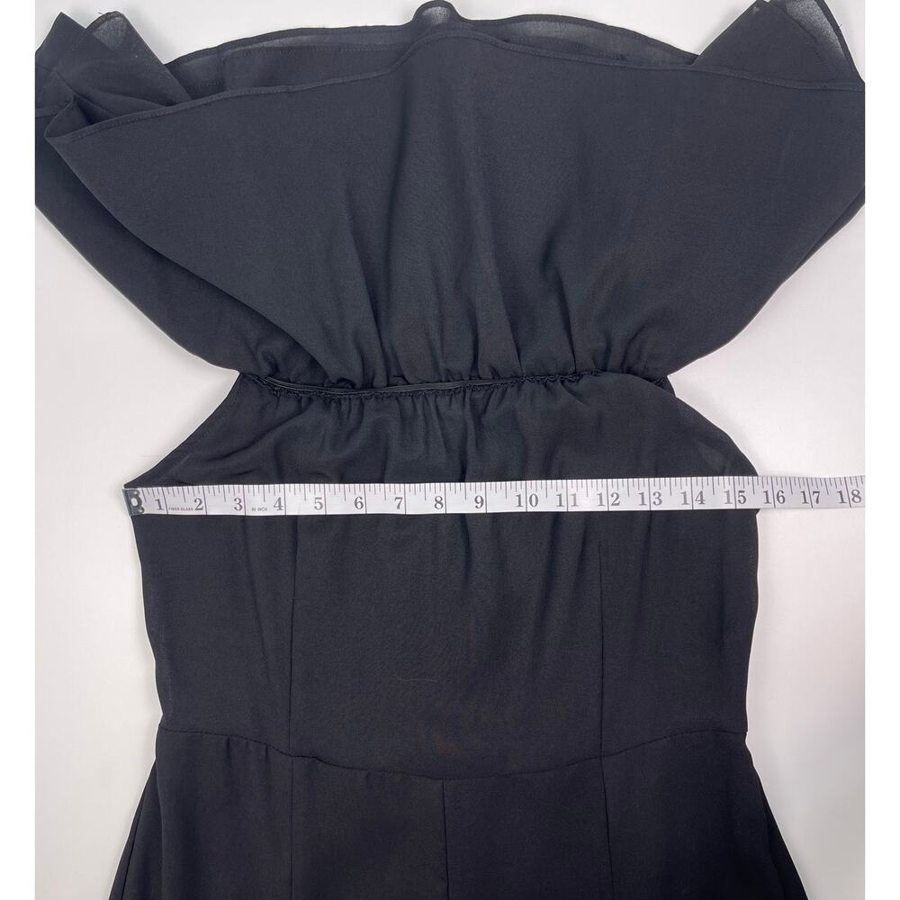 HYFVE Black Off Shoulder Ruffle Wide Leg Jumpsuit Size Medium - Picture 7 of 8